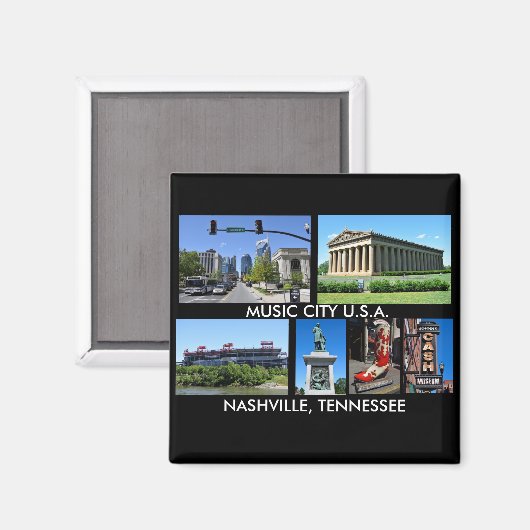 Nashville Tennessee Music City USA Magneet (Voorkant / Achterkant)