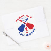 Nashville, Tennessee Music City USA Ronde Sticker (Envelop)