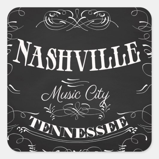 Nashville, Tennessee - Music City Vierkante Sticker (Voorkant)