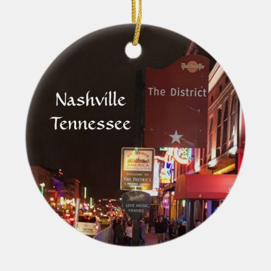 Nashville Tennessee Music Row Downtown Keramisch Ornament (Voorkant)