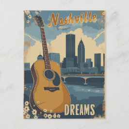 Nashville, Tennessee | Muziek Stad Vintage Briefkaart