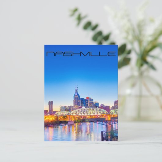 Nashville Tennessee nachtskyline Briefkaart (Staand voorkant)