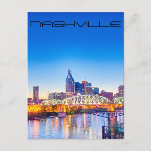Nashville Tennessee nachtskyline Briefkaart (Voorkant)