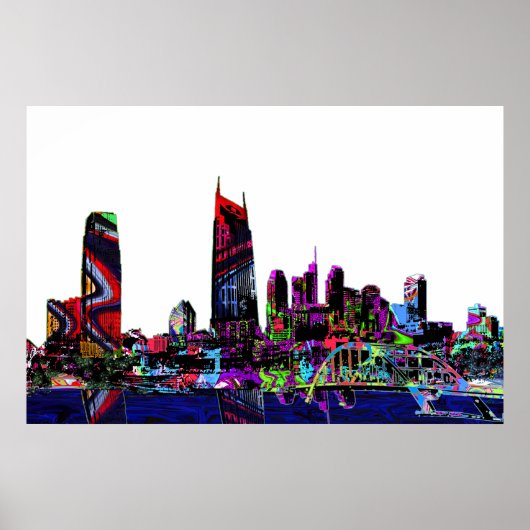 Nashville, Tennessee op graffiti Poster (Voorkant)
