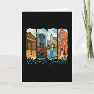 Nashville Tennessee Reizende Penseelstreek Souveni Kaart