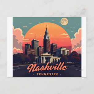 Nashville Tennessee retro skyline Briefkaart