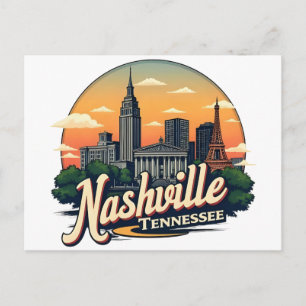 Nashville Tennessee retro skyline Briefkaart