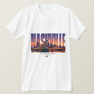 Nashville Tennessee Riverfront Silhouette Reizen T-shirt