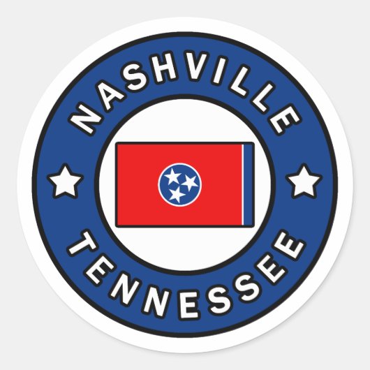 Nashville Tennessee Ronde Sticker (Voorkant)