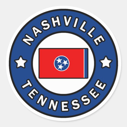 Nashville Tennessee Ronde Sticker (Voorkant)