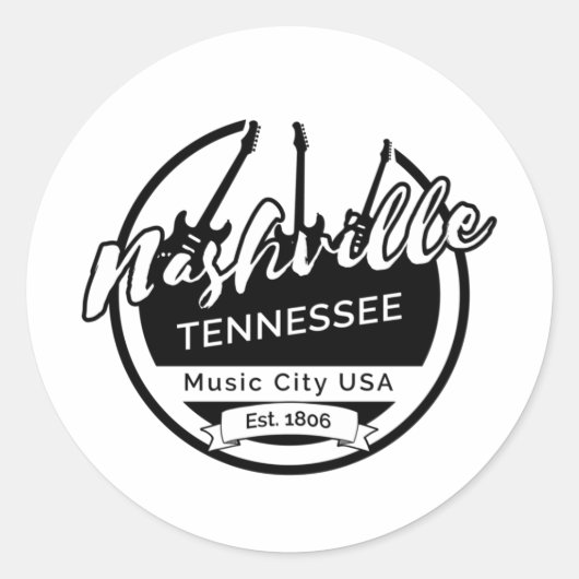 Nashville Tennessee Ronde Sticker (Voorkant)