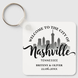 Nashville Tennessee Silhouette Bestemming Trouwen Sleutelhanger