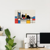 Nashville Tennessee Silhouette Moderne Kunst Poster (Thuiskantoor)
