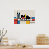Nashville Tennessee Silhouette Moderne Kunst Poster (Keuken)