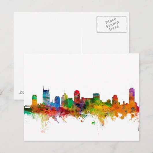 Nashville Tennessee Skyline Briefkaart (Voorkant / Achterkant)