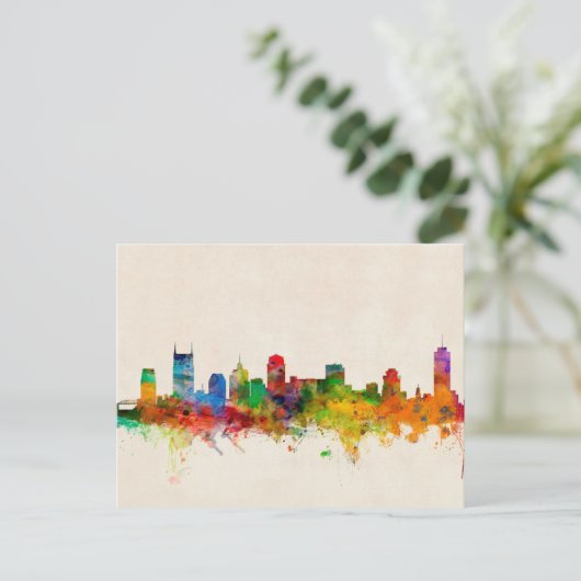 Nashville Tennessee Skyline Cityscape Briefkaart (Staand voorkant)