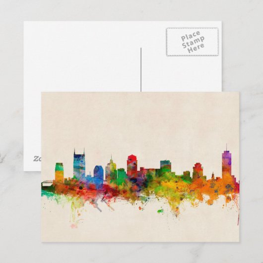 Nashville Tennessee Skyline Cityscape Briefkaart (Voorkant / Achterkant)