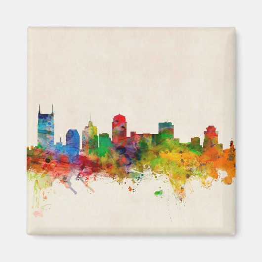Nashville Tennessee Skyline Cityscape Magneet (Voorkant)