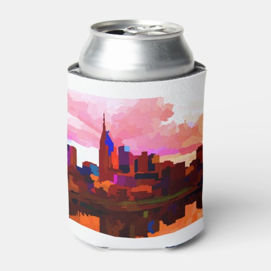 Nashville Tennessee Skyline door Jon Baran Blikjeskoeler (Blikje Voorkant)