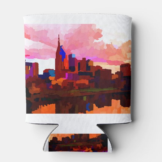 Nashville Tennessee Skyline door Jon Baran Blikjeskoeler (Achterkant)