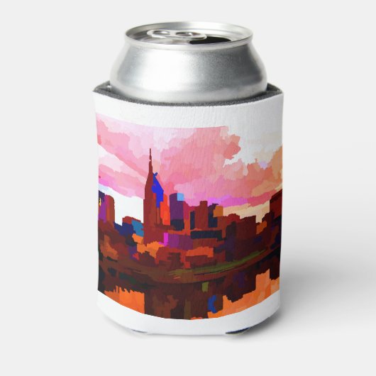 Nashville Tennessee Skyline door Jon Baran Blikjeskoeler (Blikje Achterkant)