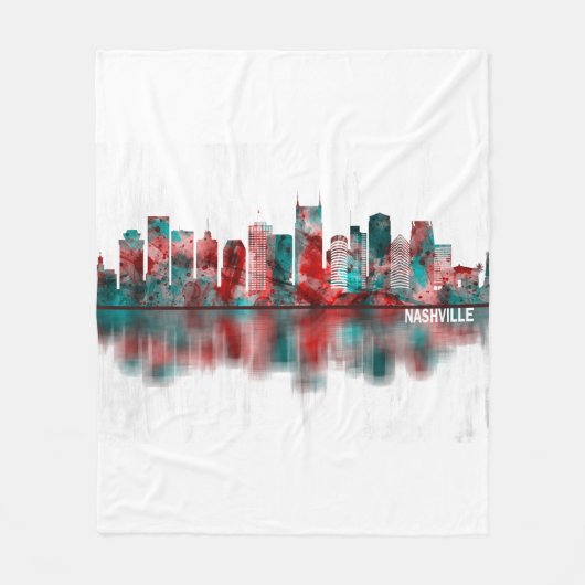 Nashville Tennessee Skyline Fleece Deken (Voorkant)
