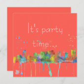 NASHVILLE, TENNESSEE SKYLINE - Invitaties Kaart (Voorkant / Achterkant)