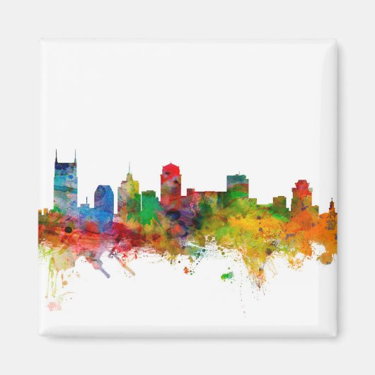 Nashville Tennessee Skyline Magneet (Voorkant)