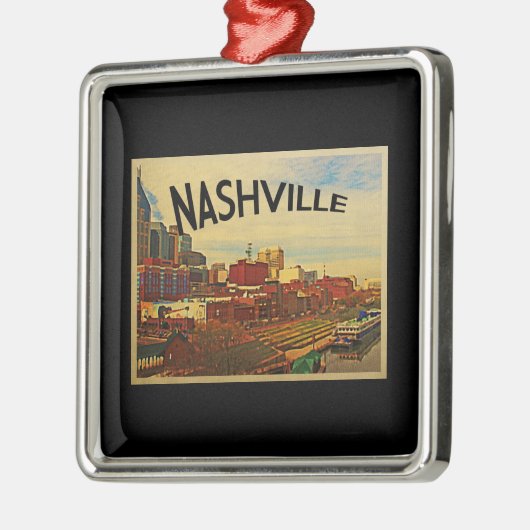 Nashville Tennessee Skyline Metalen Ornament (Links)