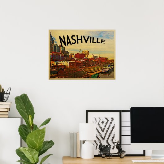 Nashville Tennessee Skyline Poster (Thuiskantoor)