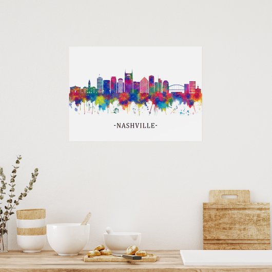 Nashville Tennessee Skyline Poster (Keuken)
