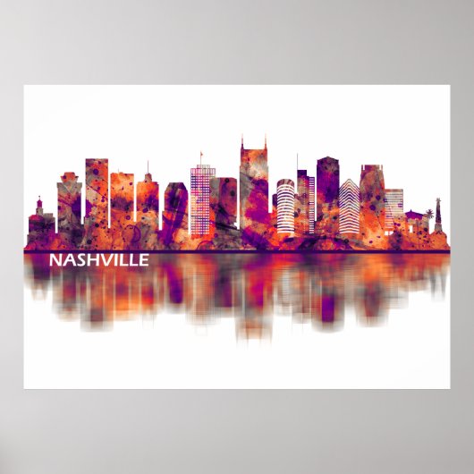 Nashville Tennessee Skyline Poster (Voorkant)
