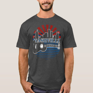 Nashville Tennessee Skyline Retro Country Music  T-shirt