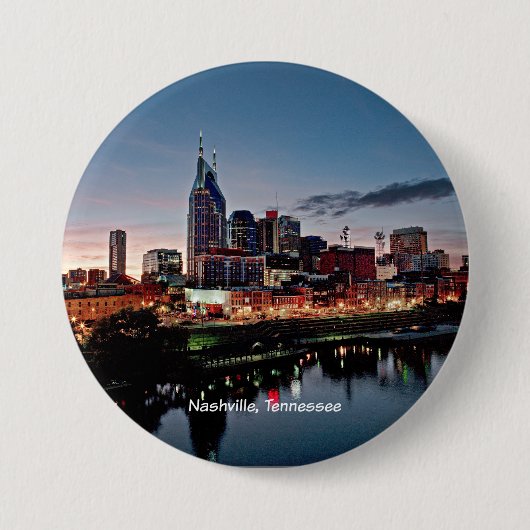 Nashville, Tennessee skyline Ronde Button 7,6 Cm (Voorkant)