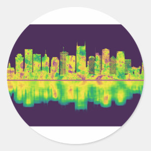 Nashville Tennessee Skyline Ronde Sticker