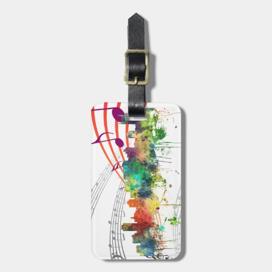 NASHVILLE, TENNESSEE SKYLINE SP - BAGAGELABEL (Voorkant verticaal)