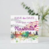 NASHVILLE, TENNESSEE SKYLINE SP - SAVE THE DATE (Staand voorkant)