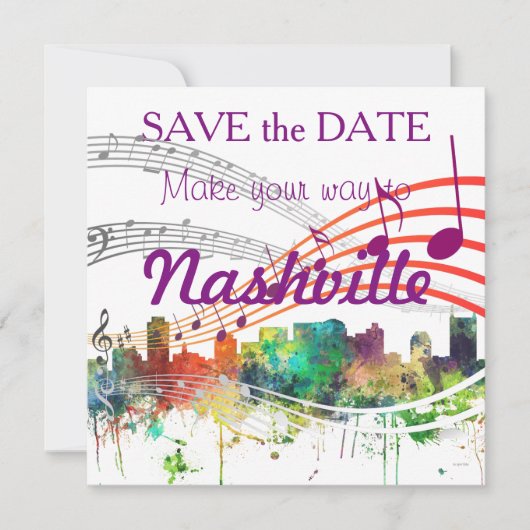 NASHVILLE, TENNESSEE SKYLINE SP - SAVE THE DATE (Voorkant)