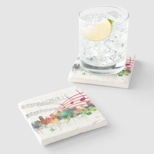 NASHVILLE, TENNESSEE SKYLINE SP - STENEN ONDERZETTER (Zijkant)