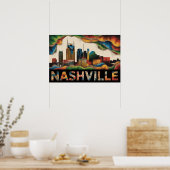 Nashville Tennessee Skyline Surrealist Print (Keuken)