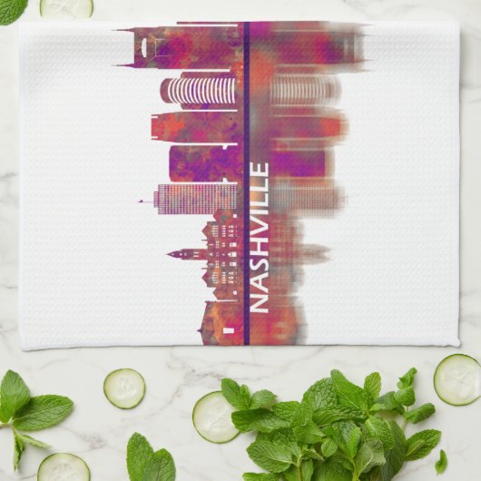 Nashville Tennessee Skyline Theedoek (Gevouwen)