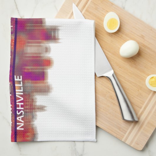 Nashville Tennessee Skyline Theedoek (Quarter Fold)