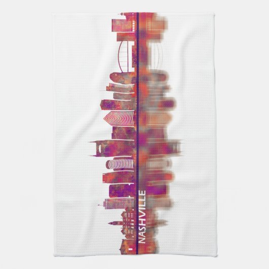 Nashville Tennessee Skyline Theedoek (Verticaal)