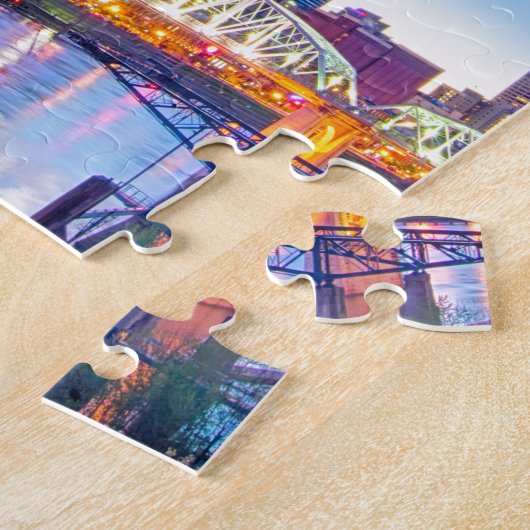 Nashville Tennessee Skyline tijdens Blue Hour Legpuzzel (Zijkant)