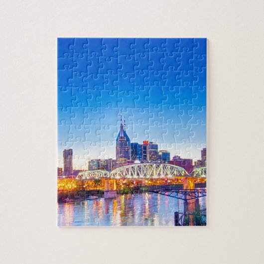 Nashville Tennessee Skyline tijdens Blue Hour Legpuzzel (Verticaal)
