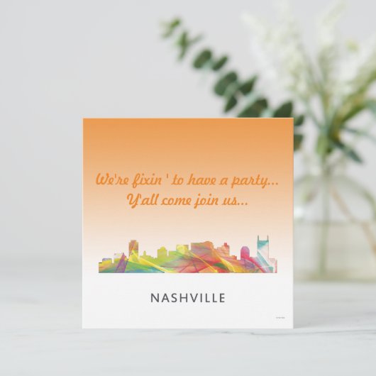 NASHVILLE, TENNESSEE SKYLINE WB1 - SAVE THE DATE (Staand voorkant)