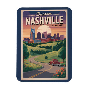 Nashville Tennessee Southern Road Travel Art Magneet