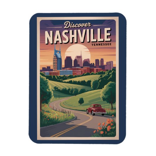 Nashville Tennessee Southern Road Travel Art Magneet (Verticaal)
