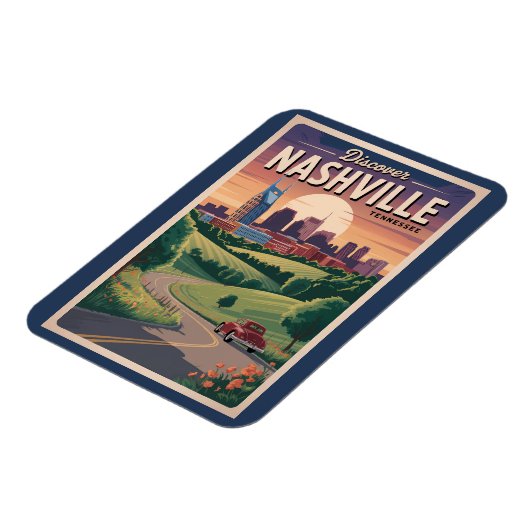 Nashville Tennessee Southern Road Travel Art Magneet (Linkerzijde)