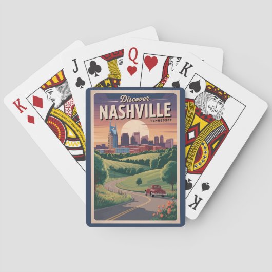 Nashville Tennessee Southern Road Travel Art Pokerkaarten (Achterkant)